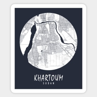 Khartoum, Sudan City Map - Full Moon Magnet